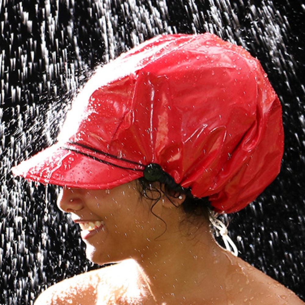 {Shower Cap/Hat} - Lipstick Red